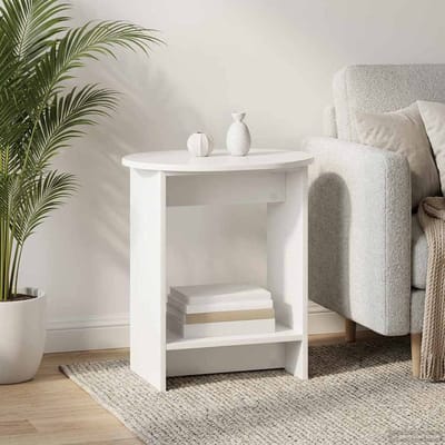 vidaXL - Bijzettafel - Hoogglans - Wit - 50 - x - 39,5 - x - 55 - cm - Bewerkt - hout