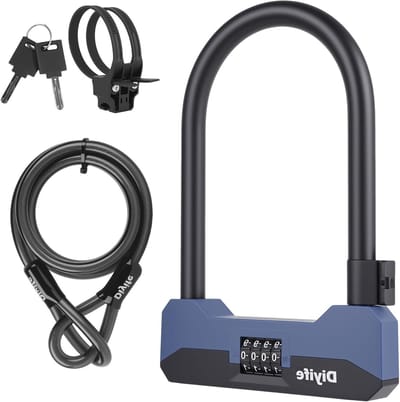 Beugelslot Fiets - Fietsslot - Diefstal Beveiligen - 4-Cijferig Combinatie - 18 mm dik - Blauw Zwart