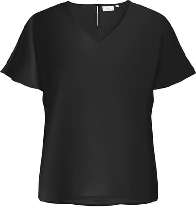 ONLY CARMAKOMA - CARMETTA LIFE V-NECK SS TOP WVN NOOS Dames T-shirt