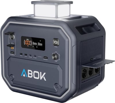 ABOK Ark2500 Draagbaar Energie Station 2160Wh LiFePO4 Batterij 2800W AC Uitgang 11 Uitgangspoorten App Bediening – Grijs grijs