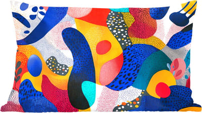Sierkussens - Kussentjes Woonkamer - 60x40 cm - Vormen - Abstract - Stippels - Blauw
