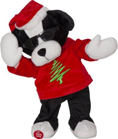 Star Trading kerstknuffel 'Merry Pal', dansende hond met melodie, op batterijen, veelkleurig, H 33 cm