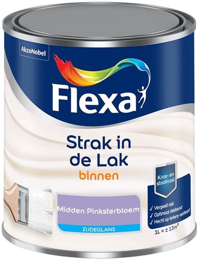Flexa - Strak In De Lak Binnenlak Zijdeglans - Midden Pinksterbloem - Mengverf - 1 L