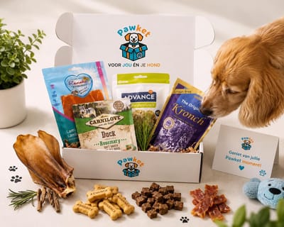 Pawket - hondensnack box - maandvoorraad - Gluten en lactosevrij - hondensnoepjes