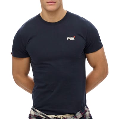 Superdry Essential Contrast Geborduurde T-shirt Blauw Grootte: L
