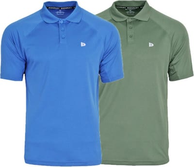 2-Pack Donnay - Sport polo (Björn) - Multi Sportpolo - Heren - Jungle green/True blue (548) - Maat XXL
