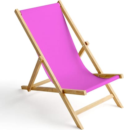 Ferocity Ligstoel Houten Opvouwbare Ligstoel Tuin Strandstoel Design Roze 1 [119]