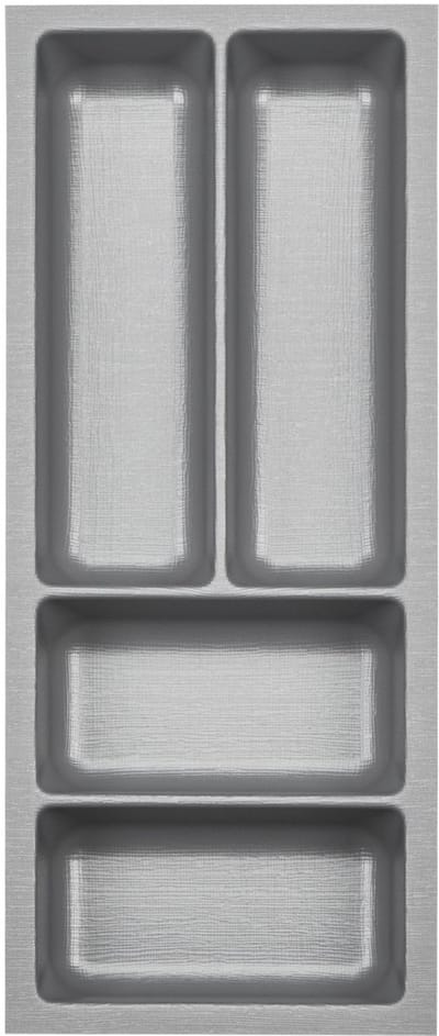 ORGA-BOX 3 Besteklade diepte: 473 x breedte: 191 mm zilvergrijs met zeildoekstructuur voor 30 mm laden bijv. in Nobilia-keukens vanaf 08/2012.