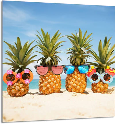 TMK ArtDeko - Snijplank - 60x65 cm - Gehard Glas - Fruit Ananas