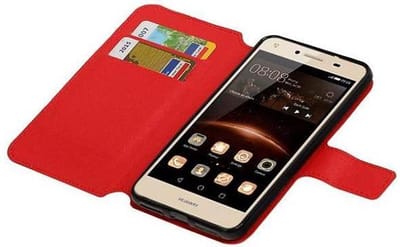 Cross Pattern TPU Bookstyle Wallet Case Hoesje Geschikt voor Huawei Y5 II Rood