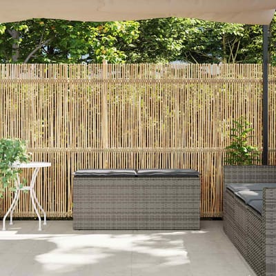 vidaXL - Tuinbank - met - kussen - 110x40x44 - cm - poly - rattan - grijs