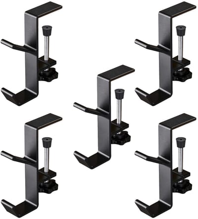 Dailygoods - 5 Packs Kerst Kous Hanger met 2 Haakjes - Verstelbare Mantel Hangers (Zwart)