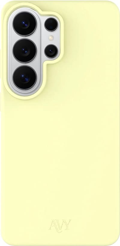AVY Hoesje geschikt voor Samsung Galaxy S26 Ultra | Compatibel met MagSafe | Back Cover | Liquid Silicone | Comfortabel in de Hand | Butter Yellow