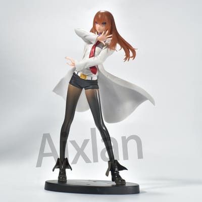 Aixlan Steins Gate Figurine Makise Kurisu 22cm Fille Super Cool Figurine d'Action en PVC Anime Cadeau de Noël Figurine de Collection gray