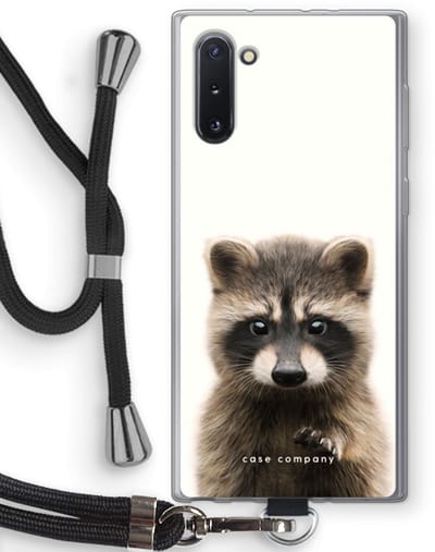 Hoesje met koord geschikt voor Samsung Galaxy Note 10 hoesje met Koord - Rocco - Telefoonhoesje met Zwart Koord - Bescherming aan alle Kanten en Over de Schermrand