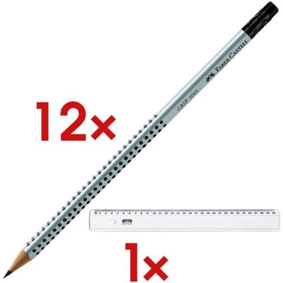 Faber-Castell grafietpotlood - GRIP 2001 - HB - met gum - FC-117200