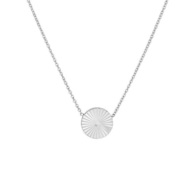 YO&NO - Ketting - Zilver - Anker -  rondje -  Gediamanteerd - 1,2mm -  40 + 5 cm - Sieraden vrouw - Zilver 925