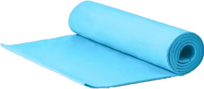 Yogamat/fitness sport matje - blauw - 180 x 51 x 1 cm - Sportmat - Thuis sporten - rubber