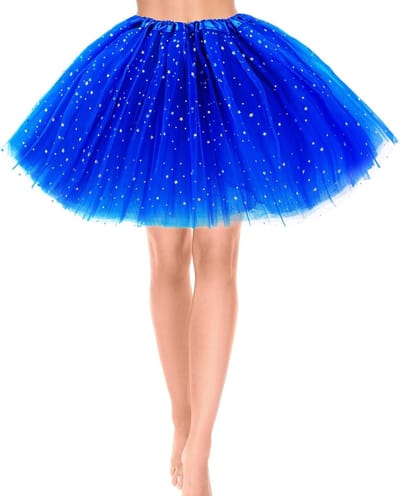 Elegante Tulle Rok met Sequins en Sterren voor Volwassenen en Tieners - Retro 80s Tutu voor Feestjes, Halloween en Carnavalskostuums