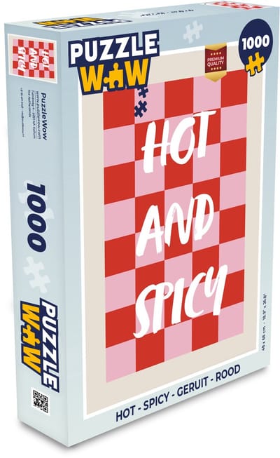 Puzzel Hot - Spicy - Geruit - Rood - Legpuzzel - Puzzel 1000 stukjes volwassenen