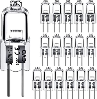 CVD® 8-STUKS - G4 HALOGEEN LICHTBRON - 20 WATT - 12V - WARM WIT - DIMBAAR