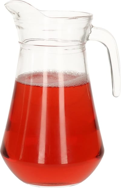 Bellatio Decorations Schenkkan - 1x - Limonade - karaf - van glas - 1,6 liter - 24 x 14 cm - water - sapjes