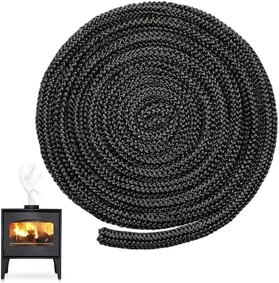 Oven Deurrubber en Kachelafdichting, 2.5 m Fiberglass Koord Ø 10 mm voor Haard en Rookoven