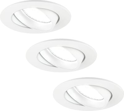 Ledvion - 3X LED Inbouwspot Rio - Wit - Dimbaar - 3W - 6500K - Ø85 mm