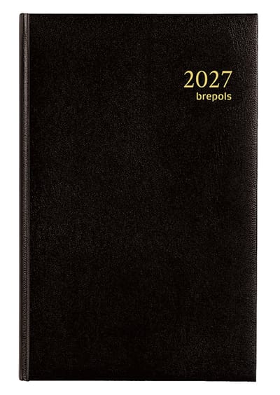 Brepols bureau agenda 2027 - SATURNUS LUXE [0.216] - LIMA - Bureau agenda - 1 dag op 1 pagina - Dagoverzicht - Zwart - 13.3 x 20.8 cm