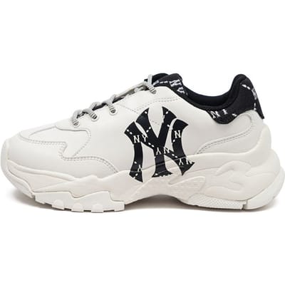 MLB Big Ball Chunky Dia Monogram Synthetisch Leer Vintage Print Slijtvast Verhoogde Hoogte Lage Top Dad Schoenen Unisex Sneakers 3ASHCDM2N-50BKS 36.5 white