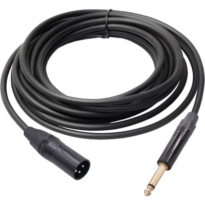 Câble Audio 6.35mm TRS stéréo mâle vers XLR mâle, cordon d'interconnexion équilibré, câble de raccordement en alliage de Zinc 300cm noir
