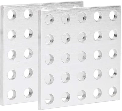 Metalen Gaaspaneel - Aluminium Roosterplaat - Onderdelen Assembleren - Lichtgewicht Aluminium - 40 x 40 mm - Zilverkleurig