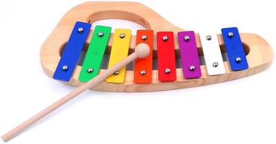 Houten Klokkenspel - Muziek Speelgoed - Muziek Leren - 8 Regenboog Kleurige Tonen - 31.5 x 15 cm - Multicolor