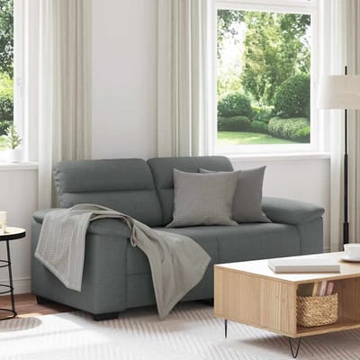 vidaXL - 2-zitsbank - 160x81x84 - cm - stof - donkergrijs
