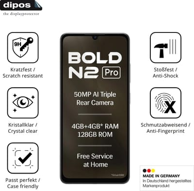 dipos – 2x Pantserfolie geschikt voor Lava Bold N2 Pro | 9H Screenprotector