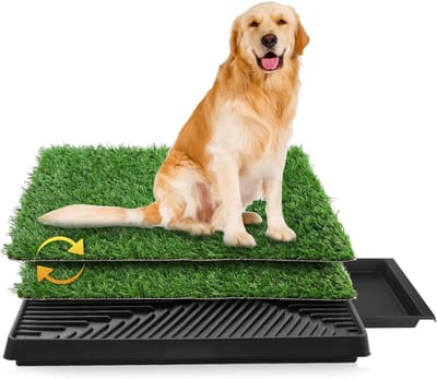 TIM® Hondentoilet Kunstgras - Geurafstotend - Honden Wc Outdoor & Indoor - Zindelijkheidstraining Hond – Dierentoilet – Puppy Pads – Huisdierentoilet - Groen - 63cm x 50cm x 7cm