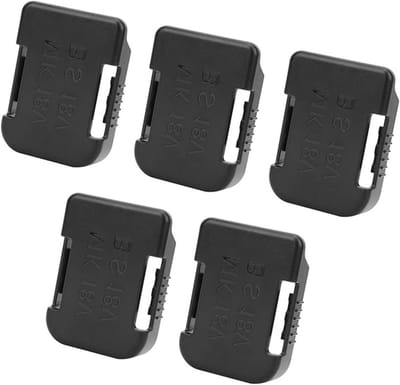 Stevige 5-delige Lithiumbatterijhouder met Bevestigingsbeugel voor 18V- en 18V-batterijen Handige Riemsleuf voor Het Dragen van Reservebatterijen Eenvoudige Installatie (BLACK)