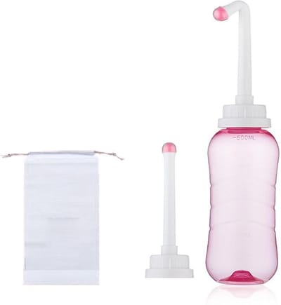 Bidet Fles - Reisbidet Douchefles - Persoonlijke Hygiëne - Dubbele Sproeiers - 500 ml - Roze