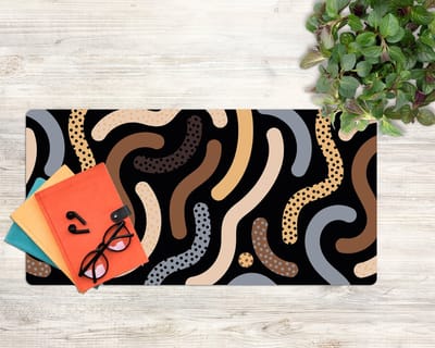 Coloray Bureau Onderlegger - Amandel doodles Bureau Mat - 90 cm x 45 cm - Veelkleurig Bureau Onderlegger - Bureaumat - Onderlegger Bureau - Bureau Onderlegger Groot - Bureau Onderlegger XXL