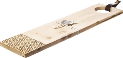 Laatste kans!!! Serveerplank GEO Lang met leren handvat - 65x15 - Scottish Made