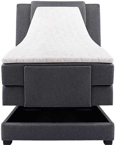 Vente-unique Boxspringbed stof antracietgrijs 100 x 200 cm