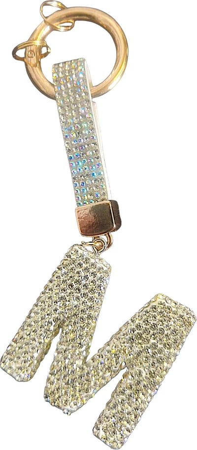 Sleutelhanger Letter M STRASS | SLeutelhanger met jouw Letter | Gepersonaliseerd Cadeau | Moederdag cadeau | Verjaardagscadeau | Persoonlijk cadeau | Persoonlijk Geschenk | Tashanger | Sleutelhanger | Bedankt cadeautje