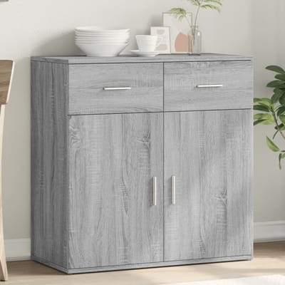 vidaXL - Dressoir - 79x38x80 - cm - bewerkt - hout - grijs - sonoma