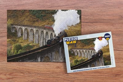 Puzzel Een stoomtrein rijdt over een brug - Legpuzzel - Puzzel 1000 stukjes volwassenen