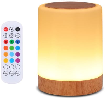 GELLDG Tafellamp - Touch Dimbaar LED Nachtlicht - 4 Helderheidsniveaus & 3 Lichtmodi - Geschikt voor Slaapkamer en Bureau - 95x122mm - USB Oplaadbaar - Kunststof