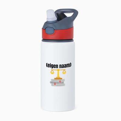Hacebo® - Advocaat weegschaal (met eigen naam) waterfles met rietje rood - Advocaat - advocaten - met eigen naam - leuk cadeau voor iemand die advocaat is - cadeau - kado - water fles - 650ML