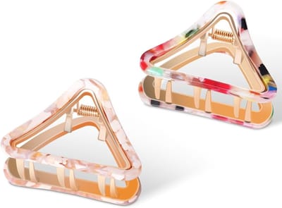 Triangle Haarspelden, 5 cm, 2 Stuks, Medium Niet-Slip Haarclips voor Vrouwen en Meisjes, Ideaal voor Diverse Haarstijlen