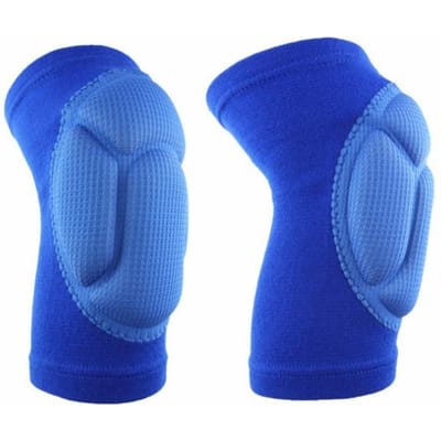 Spons Kniebeschermer Gebreid Warm Anti-Botsing Bergbeklimmen Fitness Wiel Schaatsen Sport blauw