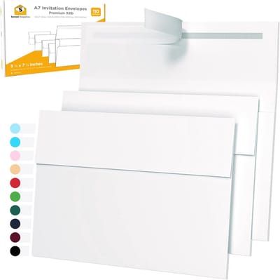 Witte Uitnodigingsenveloppen 133x184mm - 110 stuks - Zelfklevend