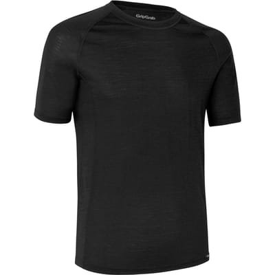 GripGrab - Maat XS - Merino Blend Thermal Korte Mouw Lente Herfst Fiets Ondershirt Thermoshirt met Merinowol - Zwart - Heren